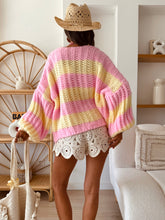 Charger l'image dans la galerie, Gilet Poana rose &amp; jaune