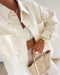 Veste en jean Estelle crème