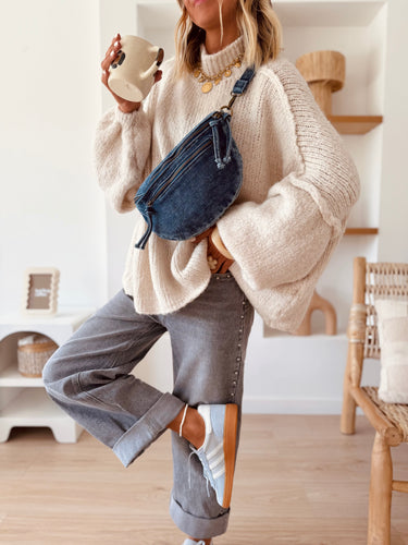 Sac banane en jean Lara