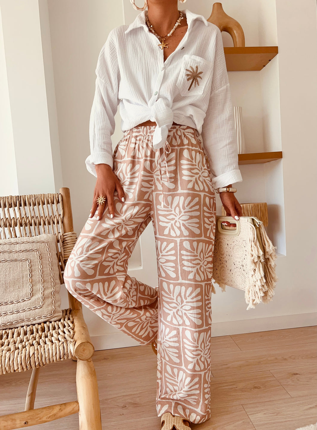 Pantalon Aztèque beige