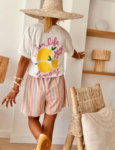 T-shirt Lemon blanc