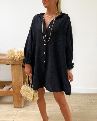 Chemise longue Camilia noire